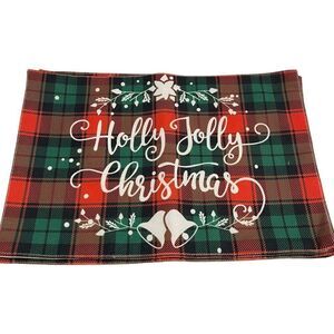 Unbranded Red & Green Plaid Christmas Placemats - 6‎ Count